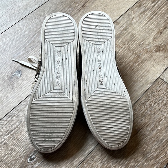 Emporio Armani Leather Sneaker with Snakeskin Detail - Picture 9 of 11